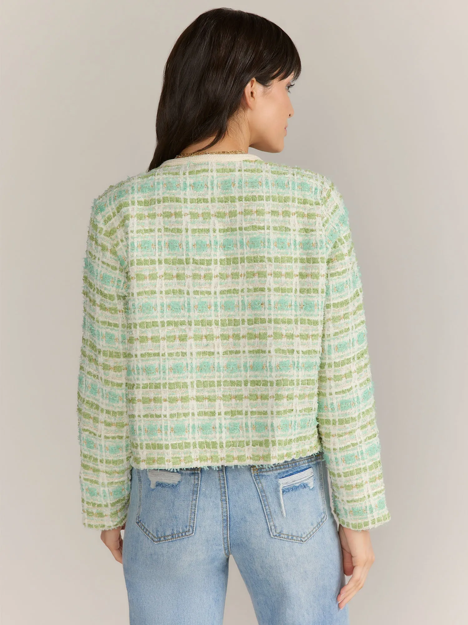 Sans Souci Long Sleeve Boucle Crop Jacket - Brands We Love