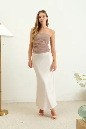 SATIN SLIP MIDI SKIRT