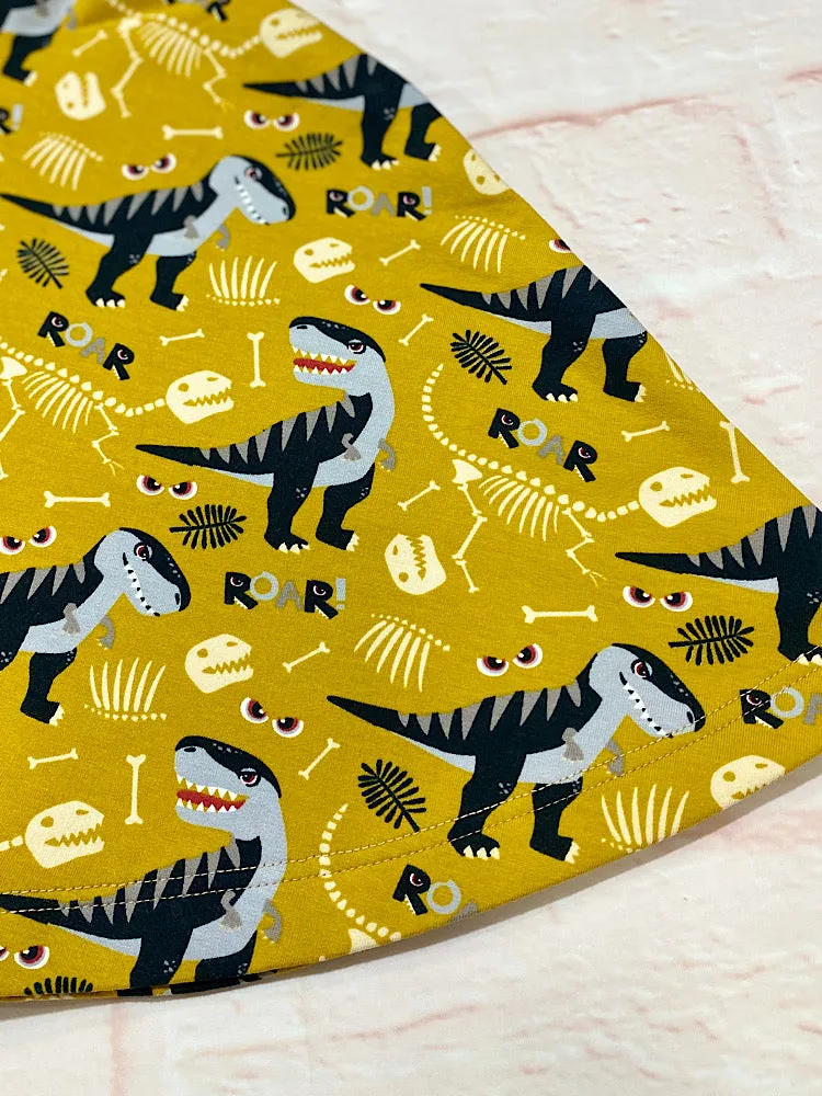 Size Small (12m-3y) Winter Poncho - Mustard Dinos