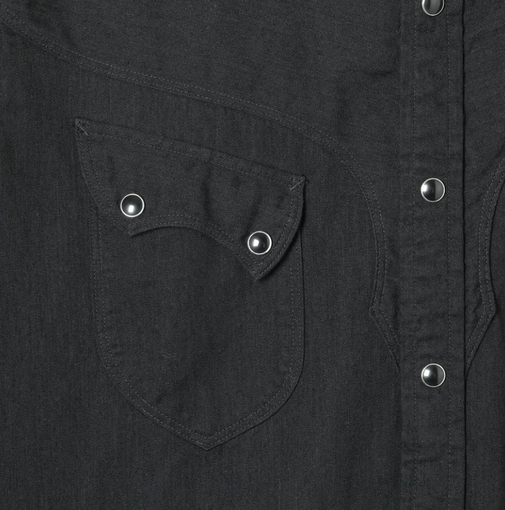 Stevenson Overall Co. CD3 Cody Snap Black Western Denim Shirt