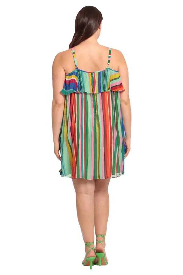 Stripe Chiffon Baby Doll Dress