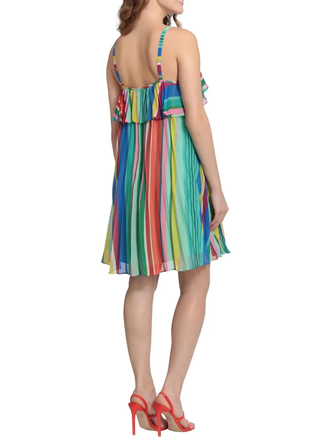 Stripe Chiffon Baby Doll Dress