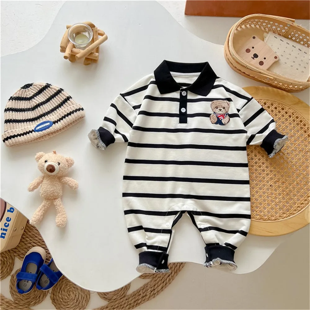 Stripe-tastic Baby Bear-y Romper