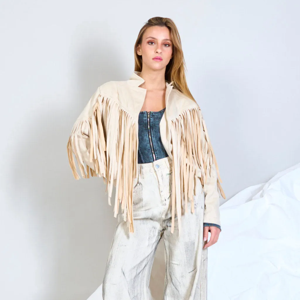 Suede fringed jacket wholesale