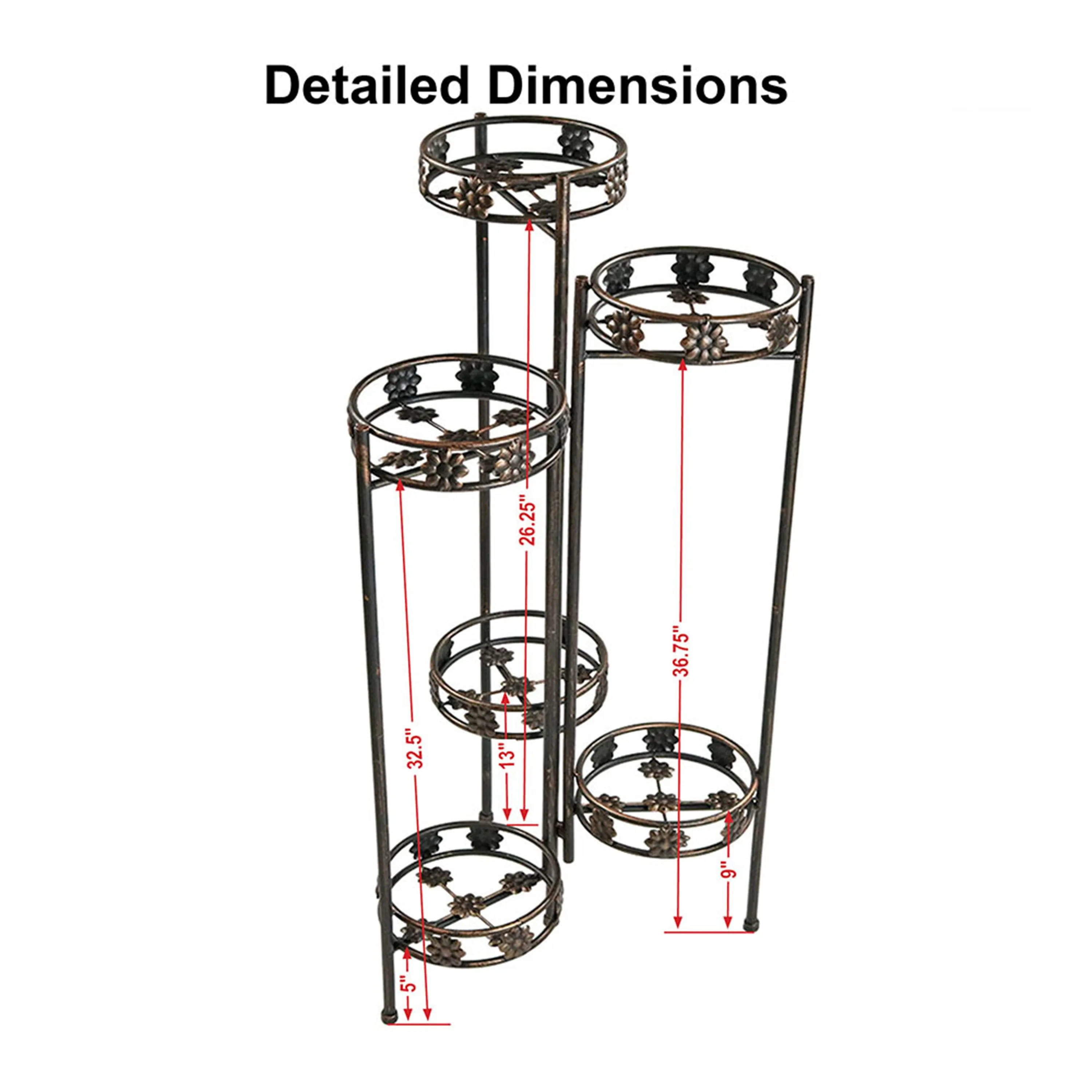 Sunnydaze 6-Tier Folding Plant Stand - 45"