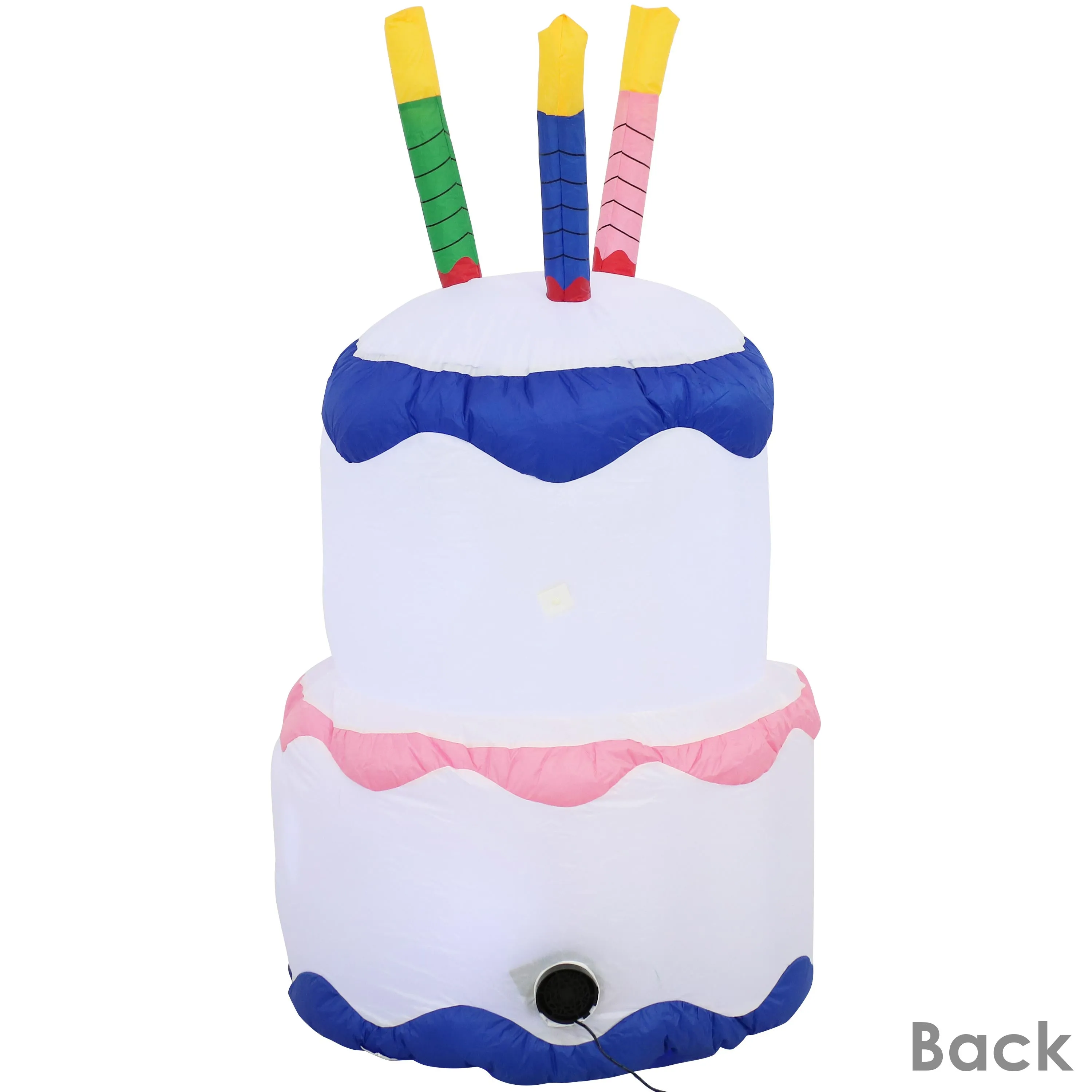 Sunnydaze Happy Birthday Cake Inflatable Outdoor Decoration - 4'