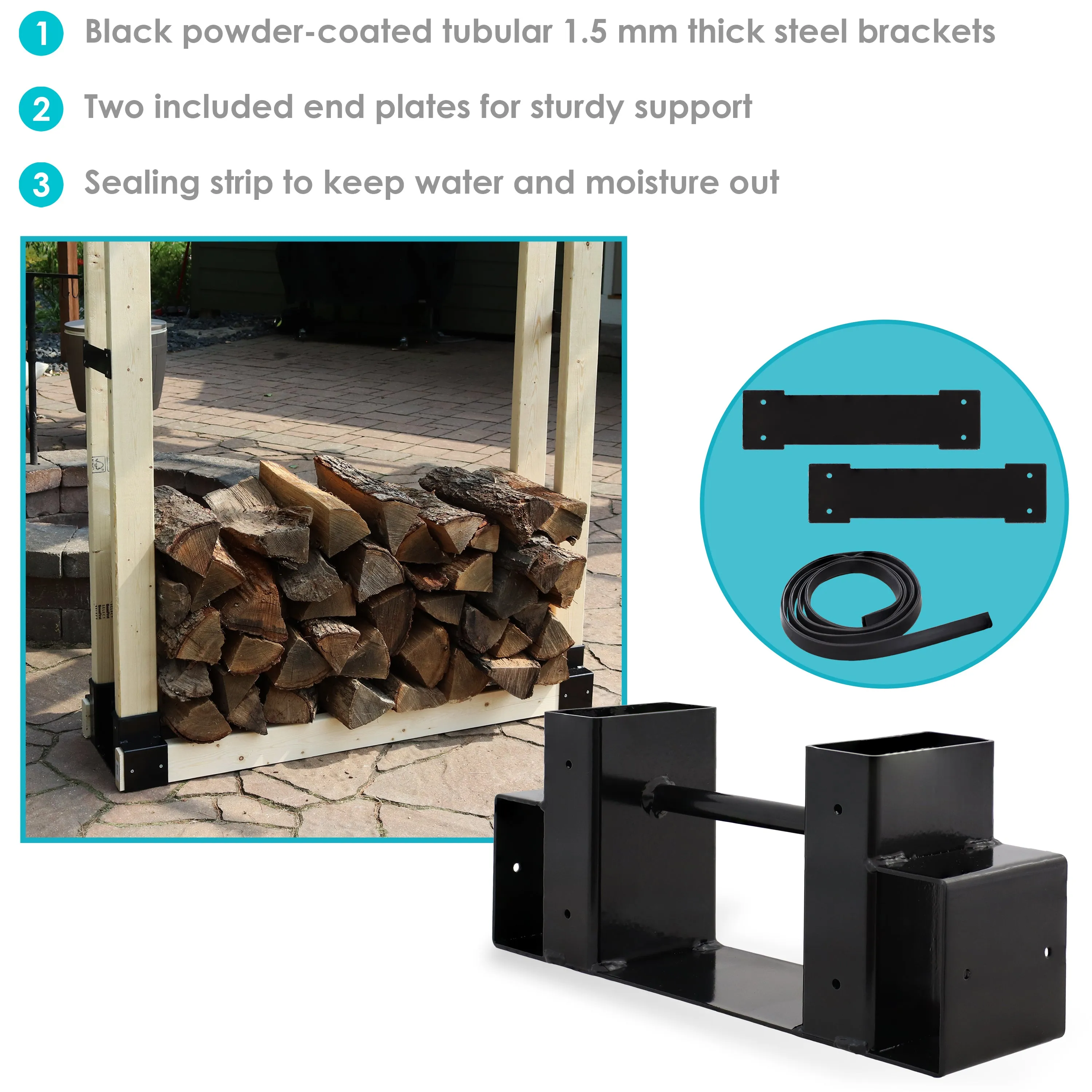 Sunnydaze Heavy-Duty Firewood Log Rack Brackets