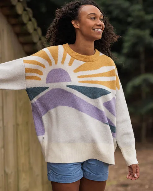 Sunsets Recycled Oversized Knitted Jumper - Marshmallow