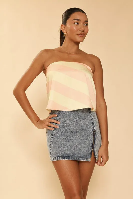 TEEK - Patterned Cropped Tube Top