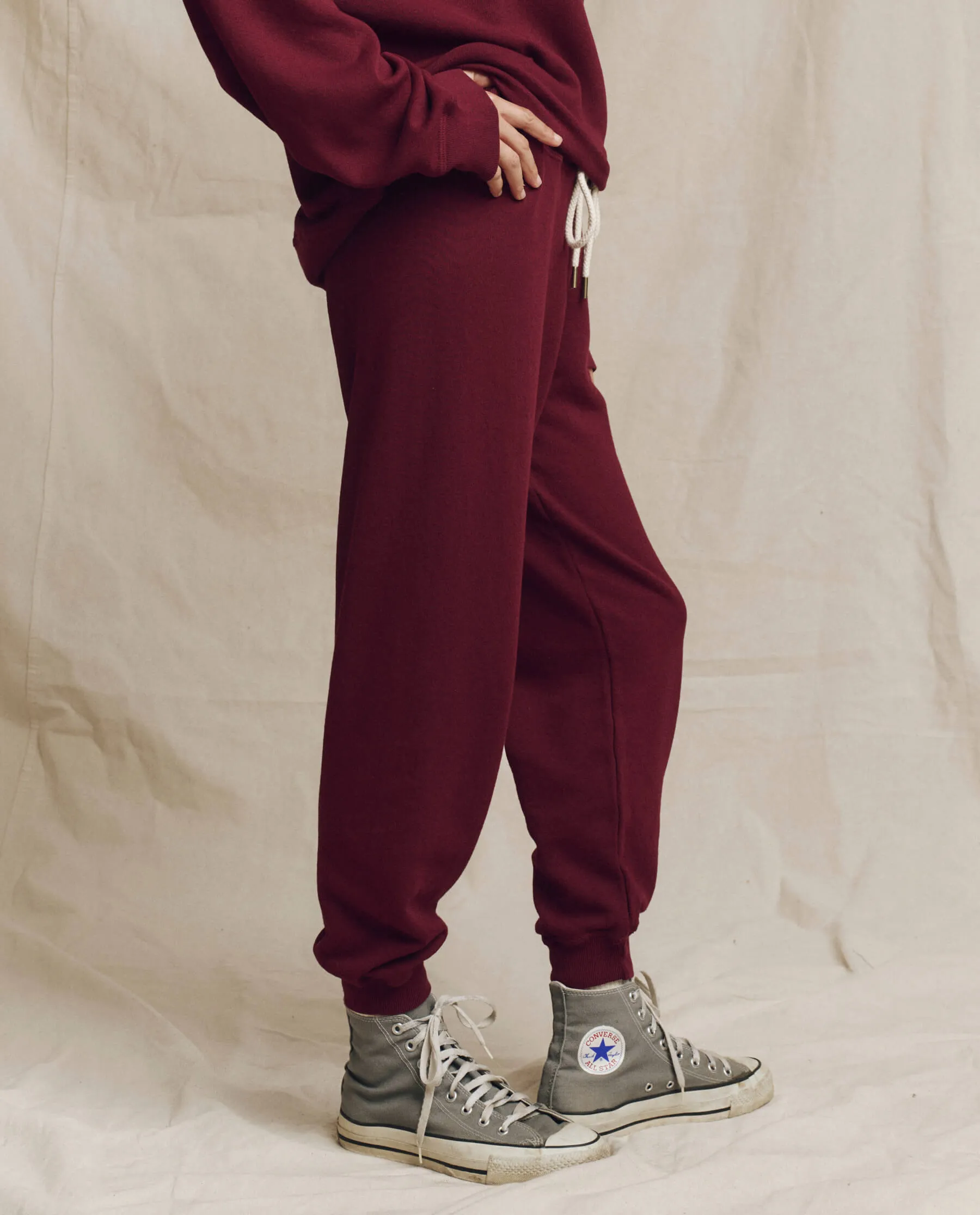 The Cropped Sweatpant. Solid -- Plum