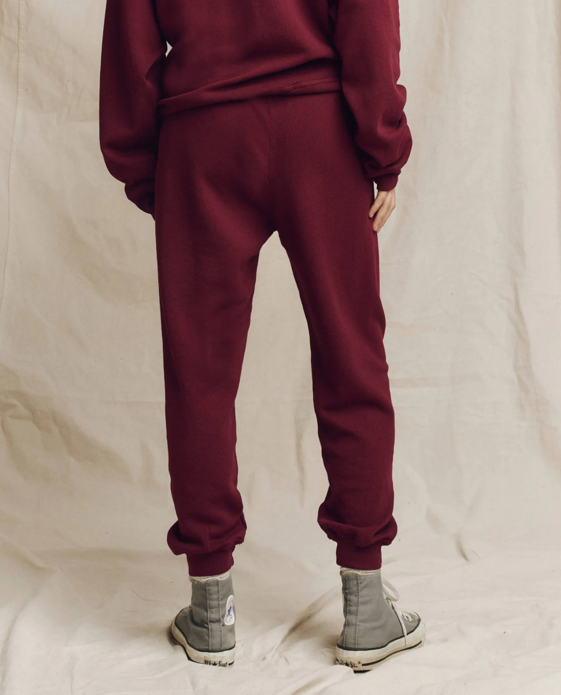 The Cropped Sweatpant. Solid -- Plum