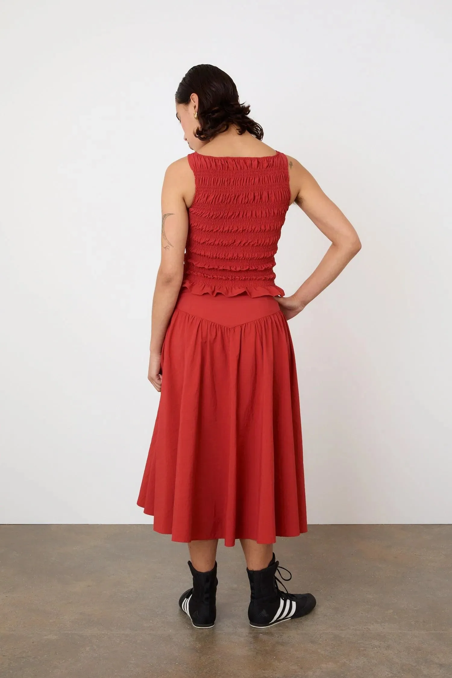 The Deba Midi Skirt, Tomato