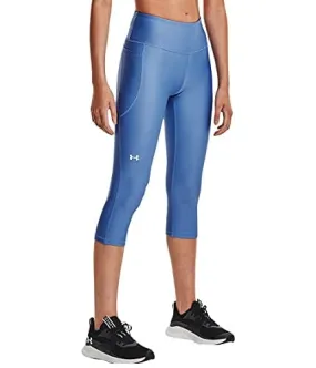 Under Armour Women's HeatGear Armour High No-Slip Waistband Pocketed Capri , River