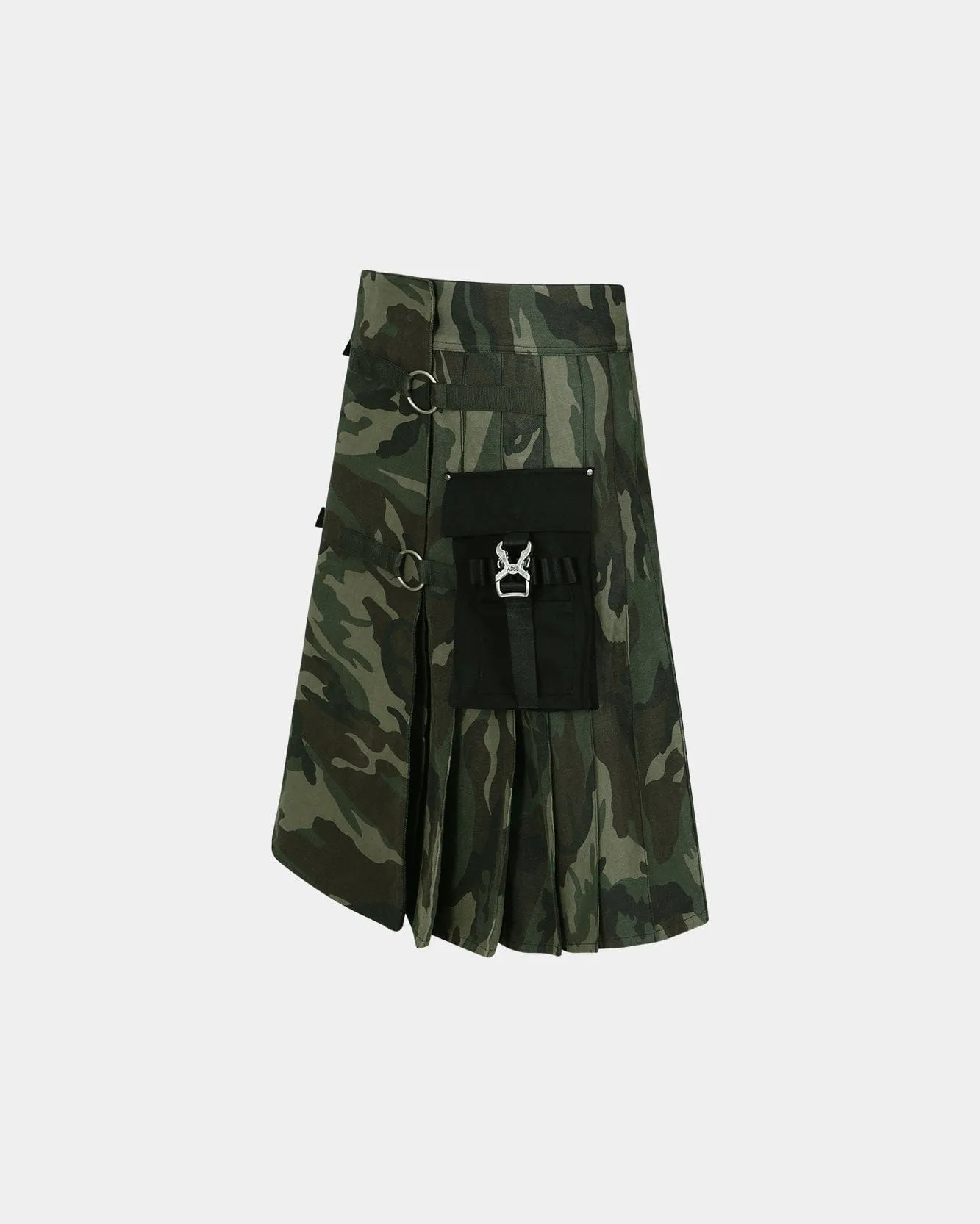 UNISEX CAMOUFLAGE CARGO POCKET KILT SKIRT apa756u(GREEN)