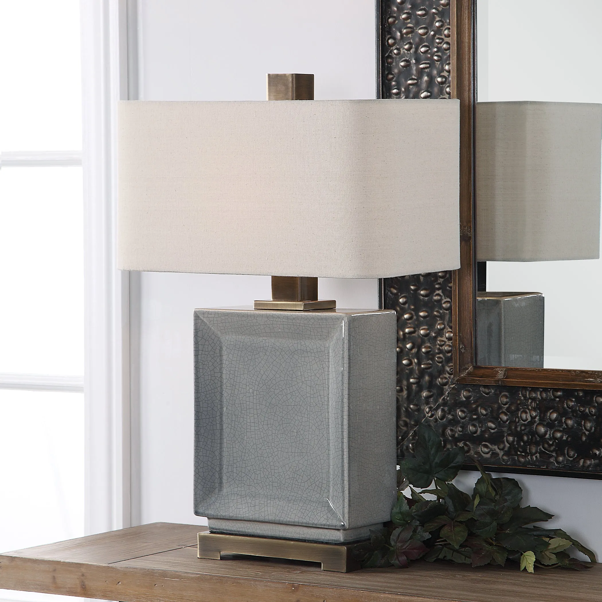 Uttermost Abbot Crackled Gray Table Lamp