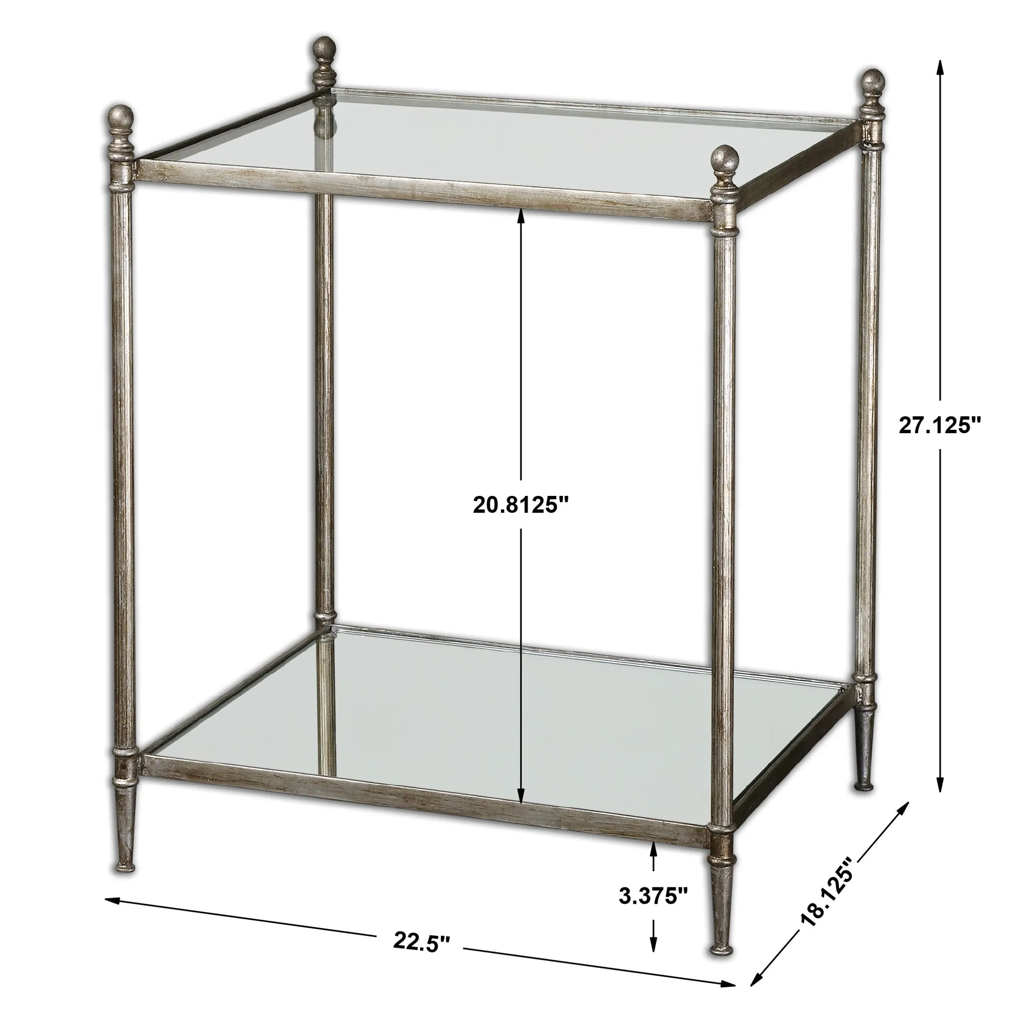 Uttermost Gannon Mirrored Glass End Table