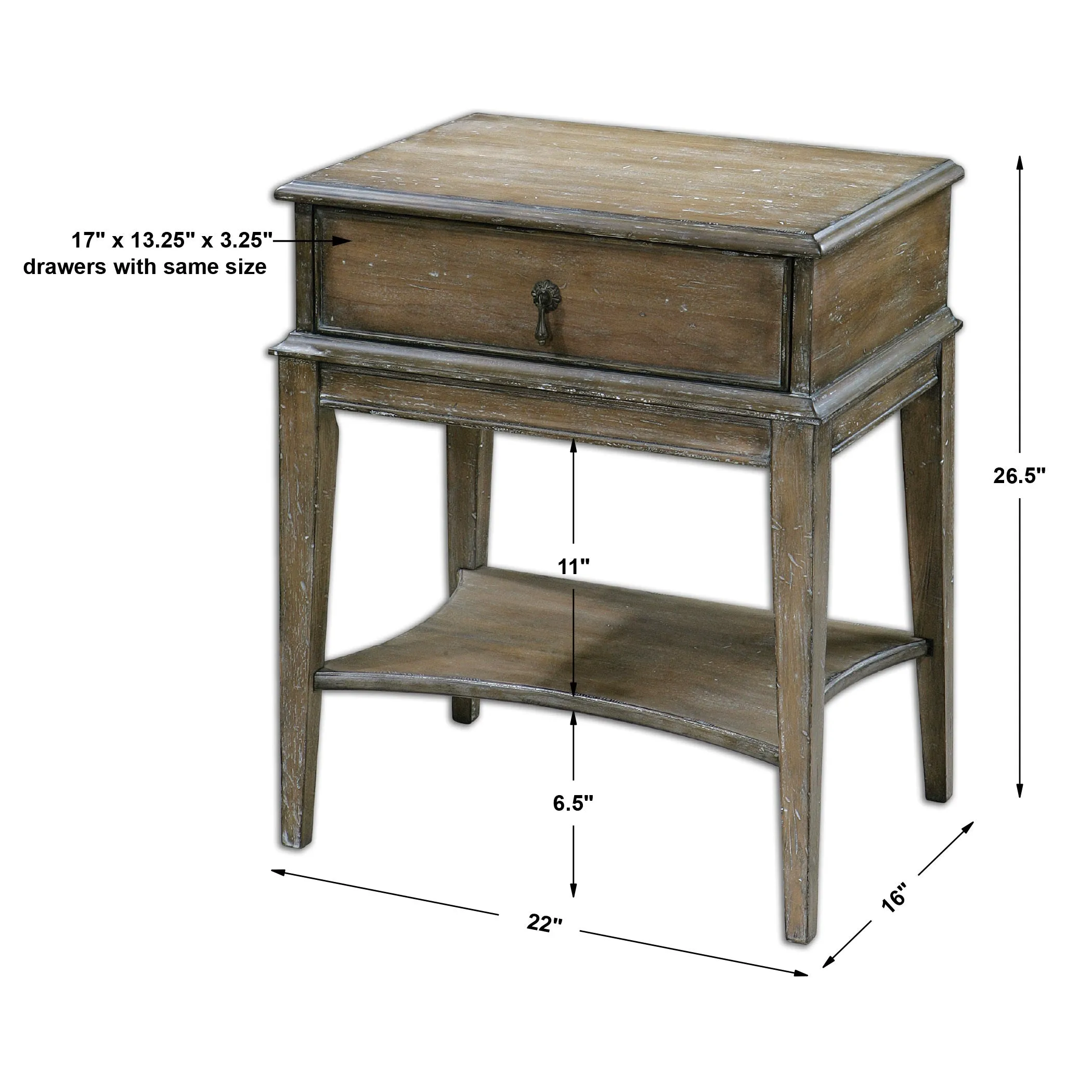 Uttermost Hanford Weathered Side Table