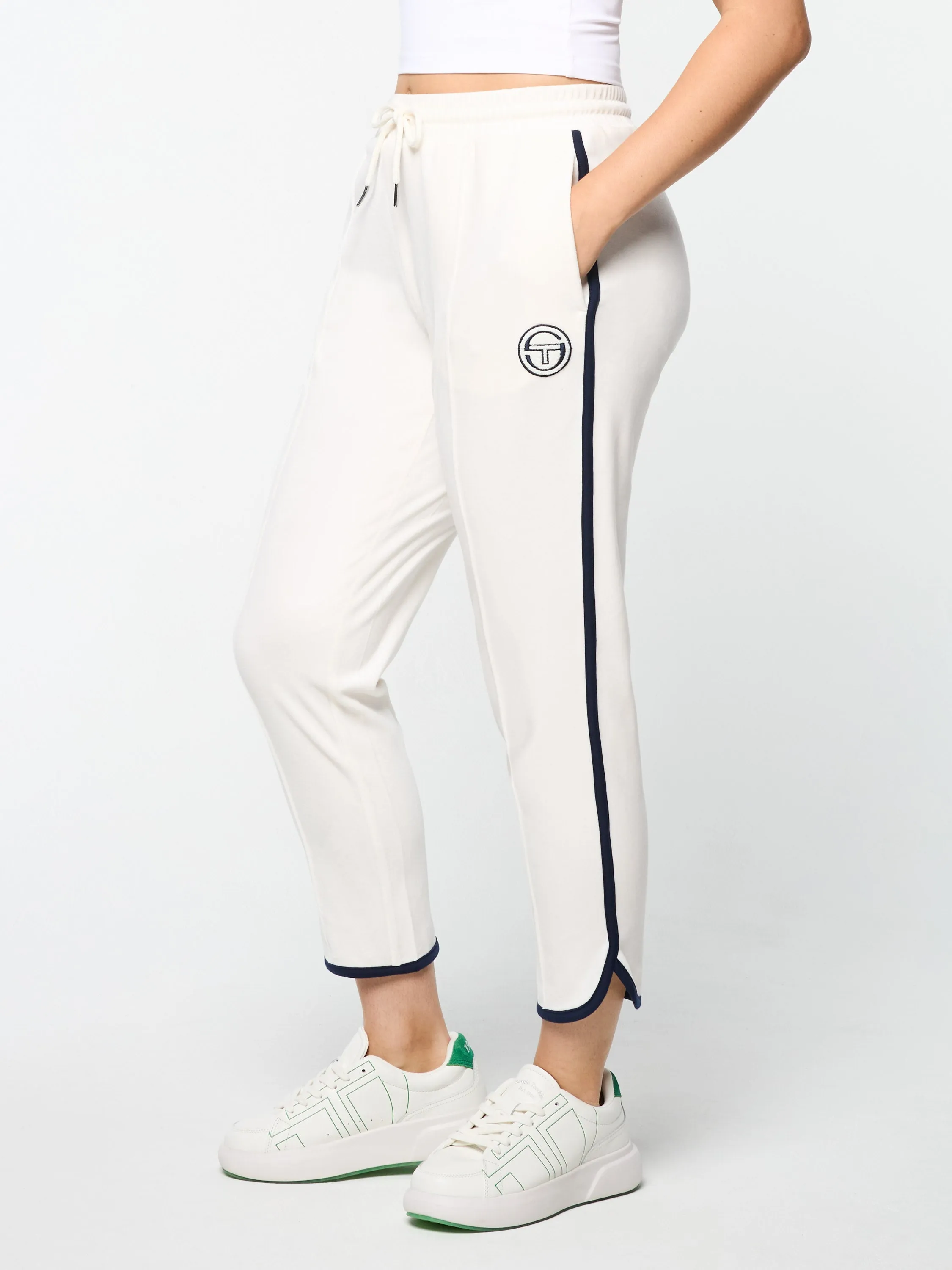 Veneto 3/4 Velour Track Pant- Gardenia