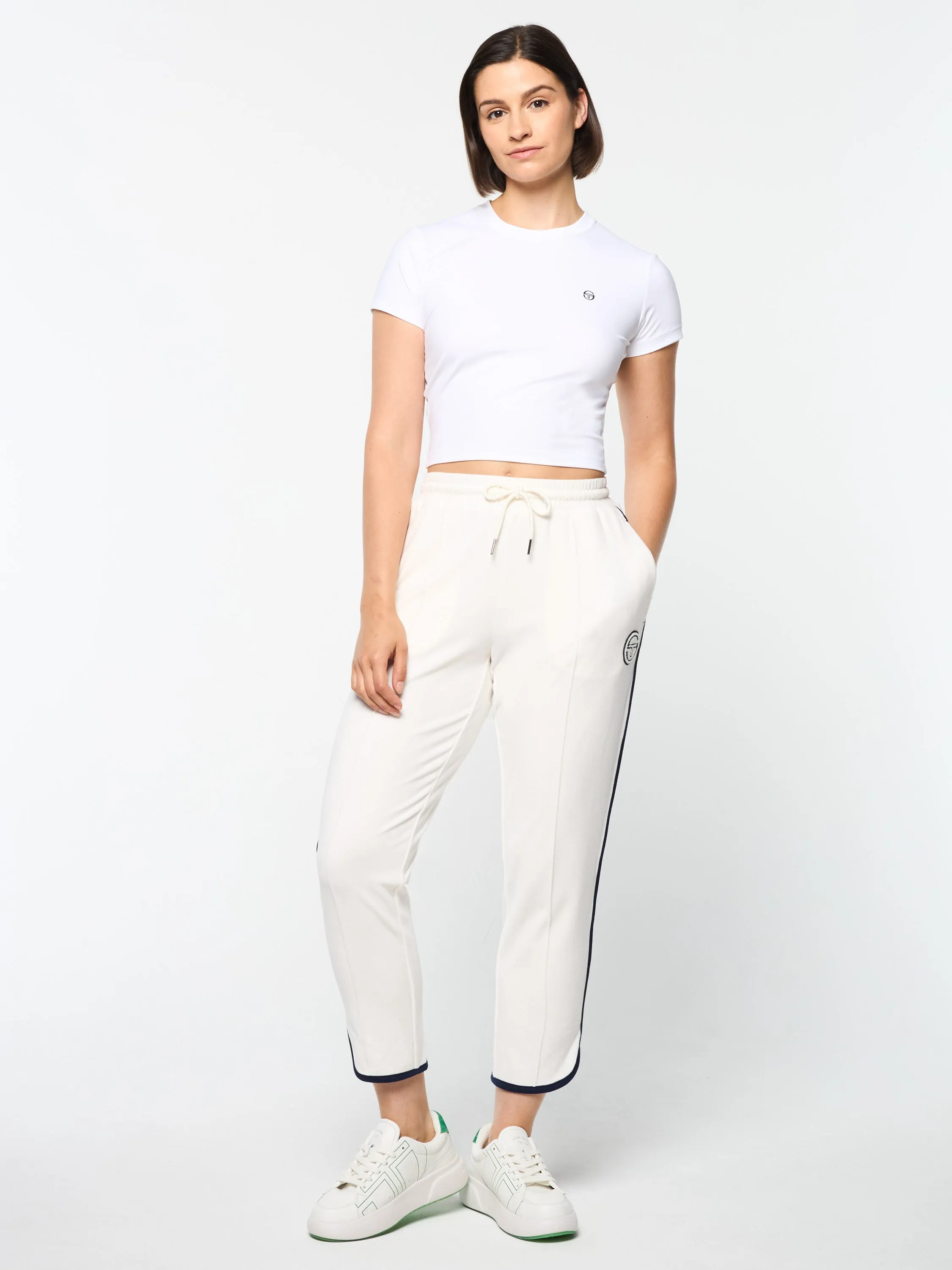 Veneto 3/4 Velour Track Pant- Gardenia