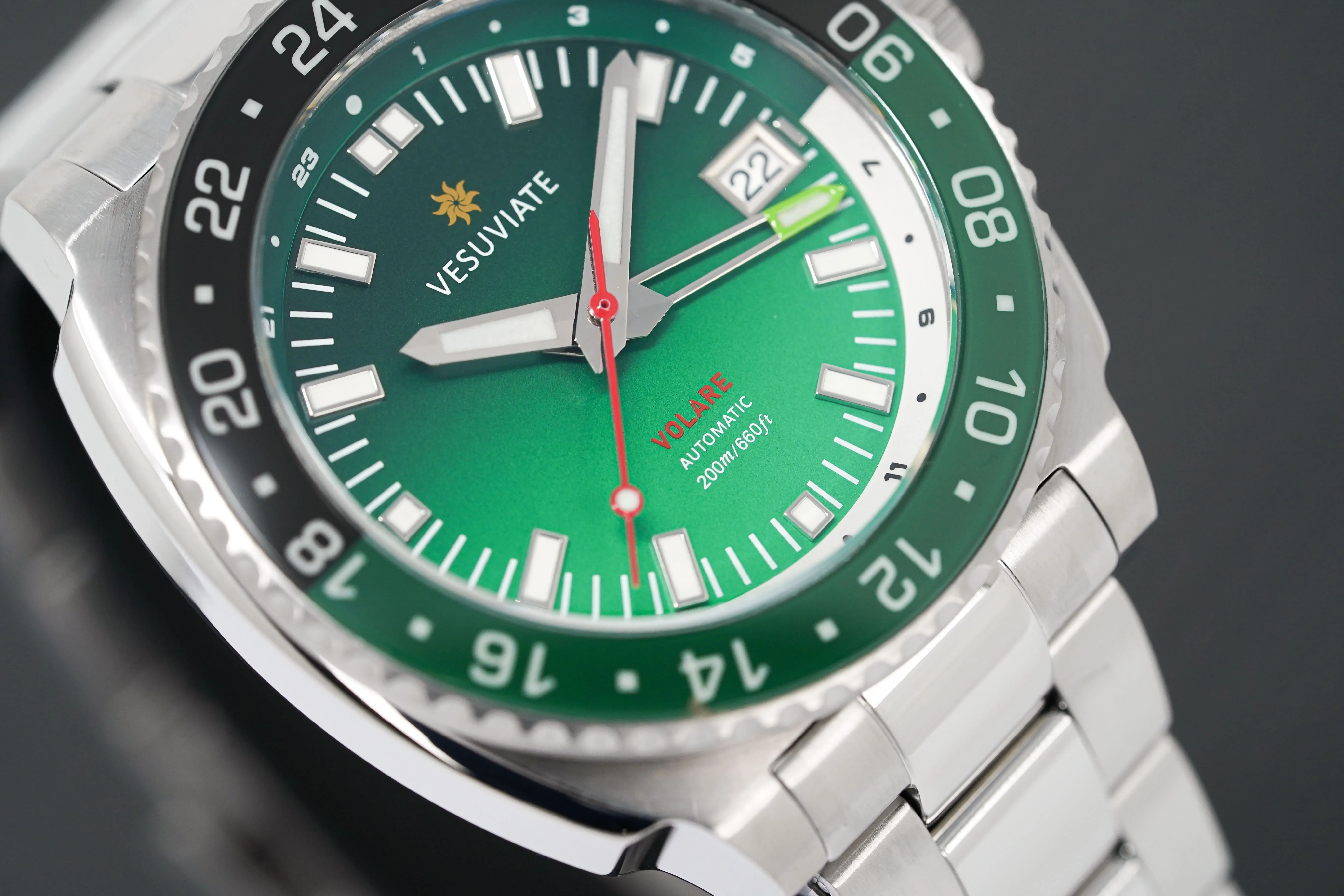 Vesuviate Men's Watch GMT Volare Green