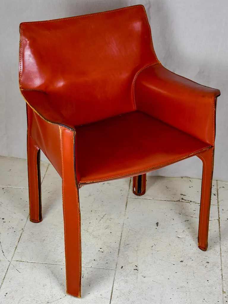 Vintage Bellini leather armchairs - 4 available