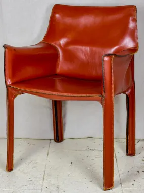 Vintage Bellini leather armchairs - 4 available