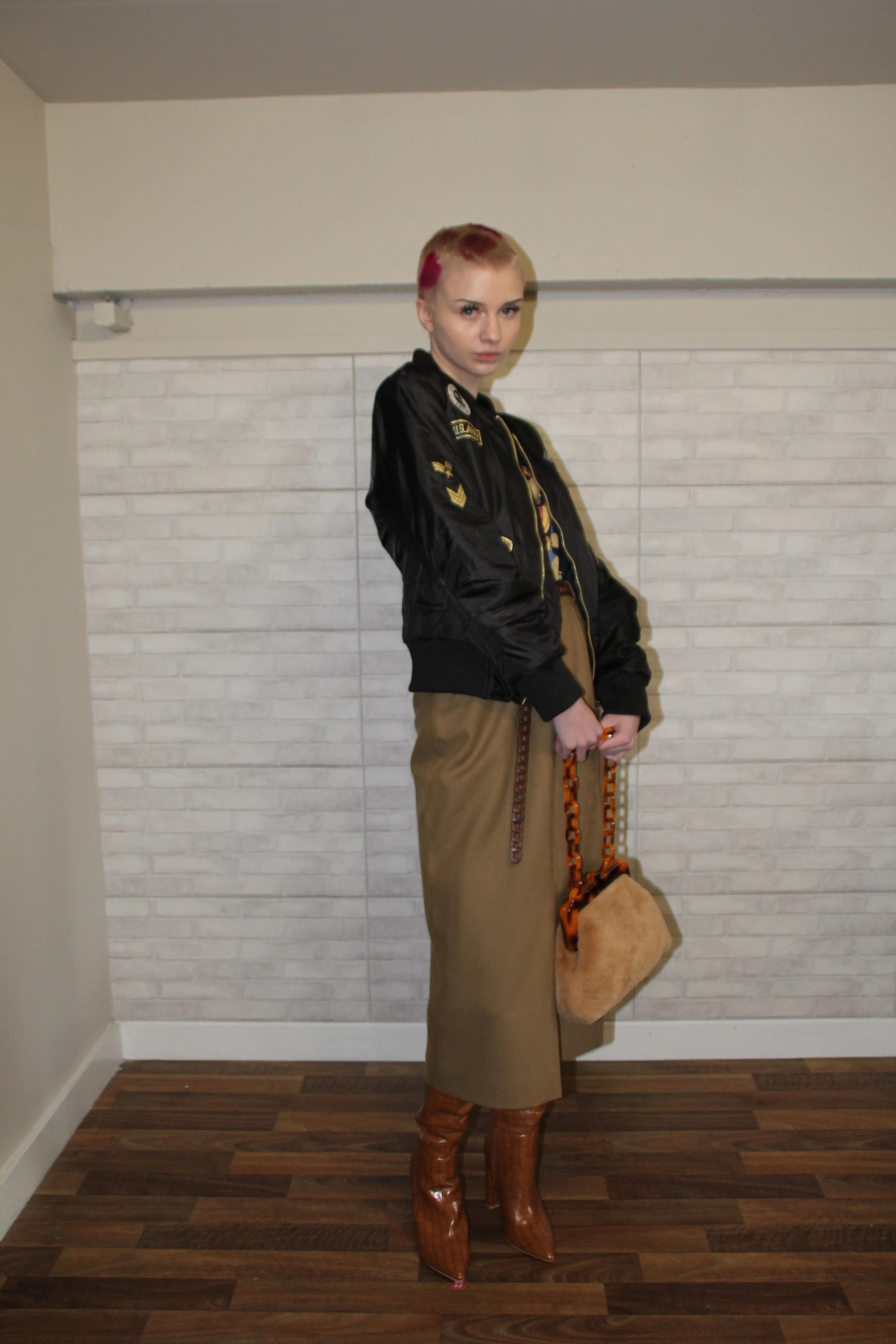 Vintage Camel Midi Skirt