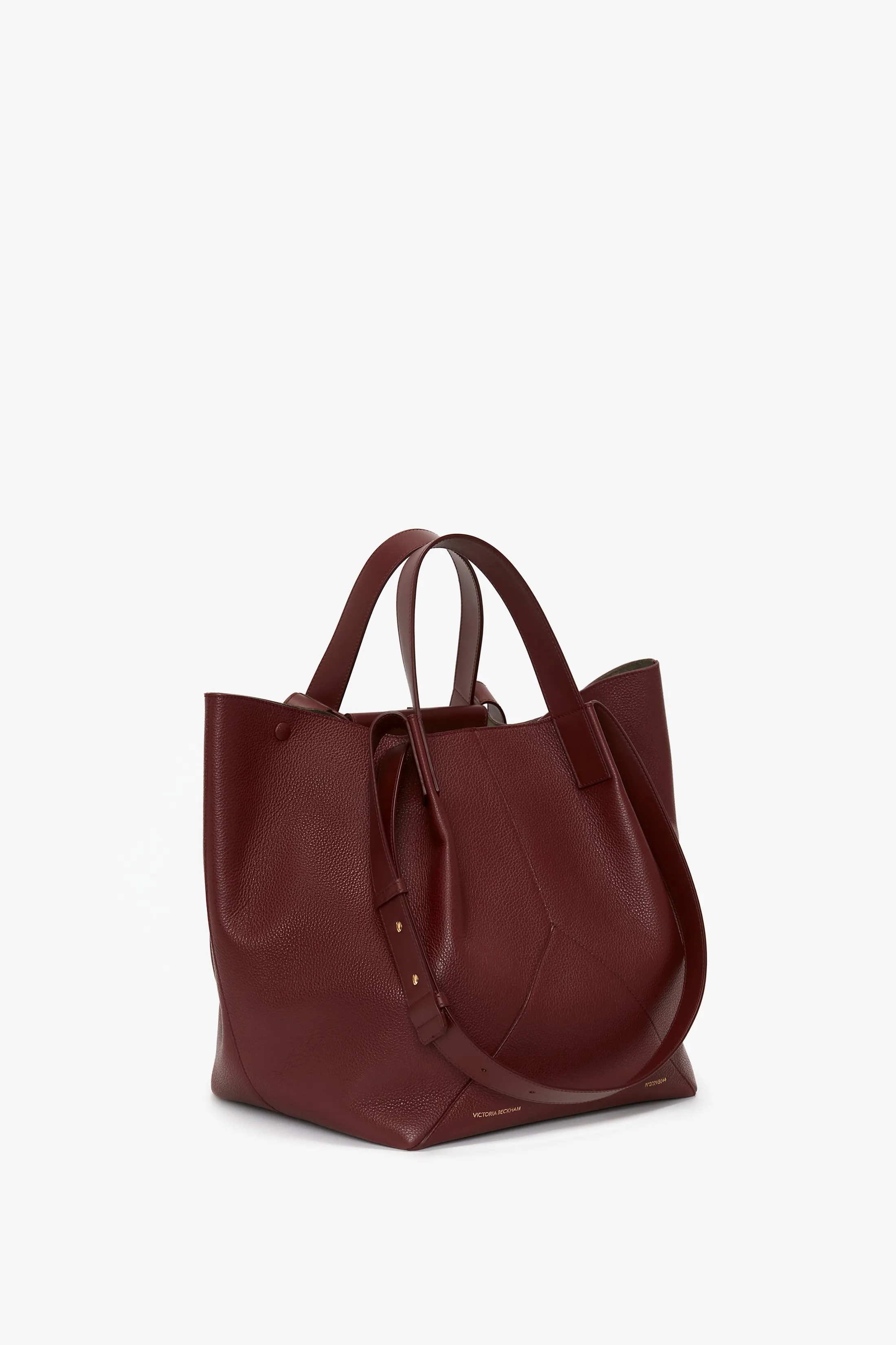 W11 Medium Tote Bag In Burgundy Leather