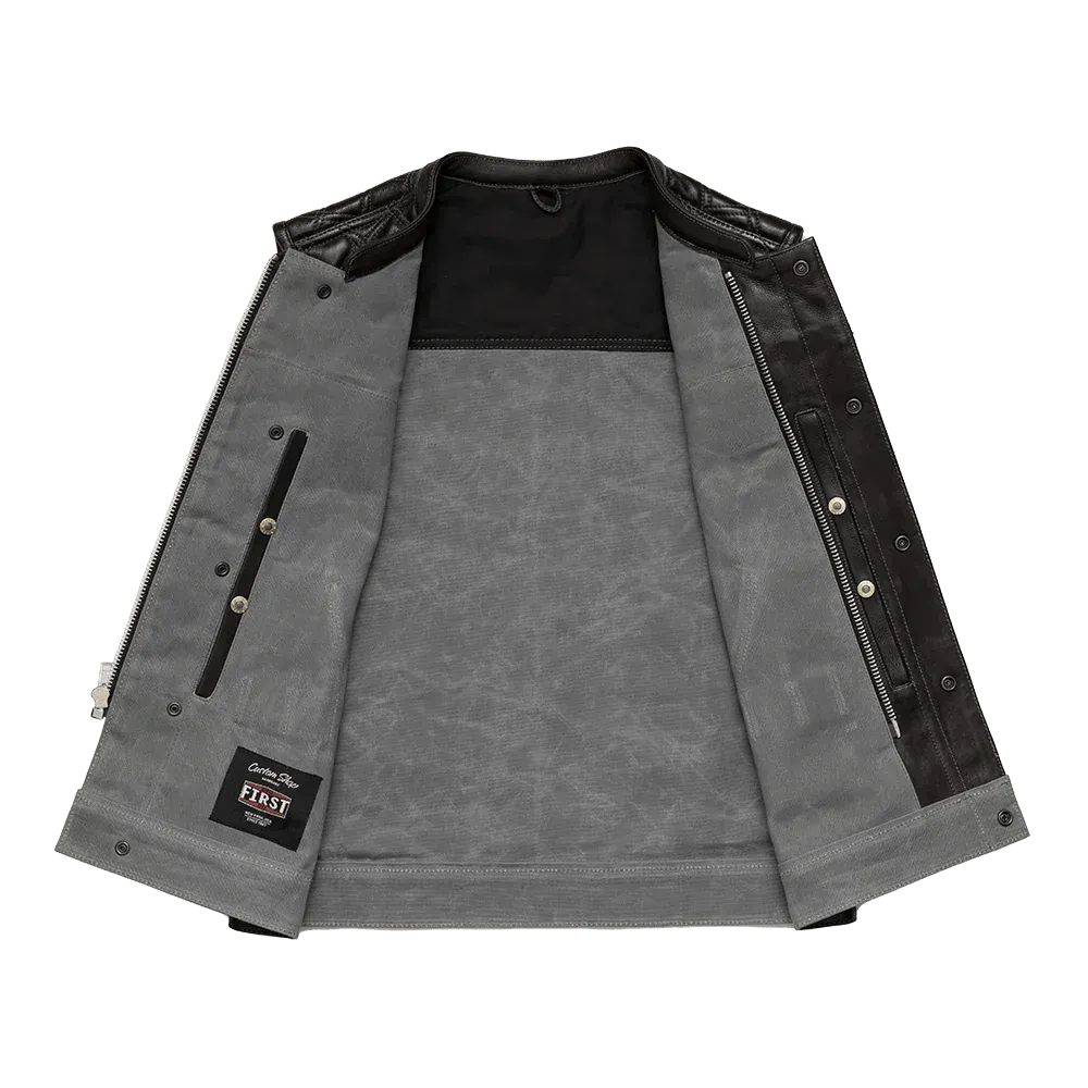 Waxed Hunt Club - Men's Motorcycle Vest (Limited Edition) Grey