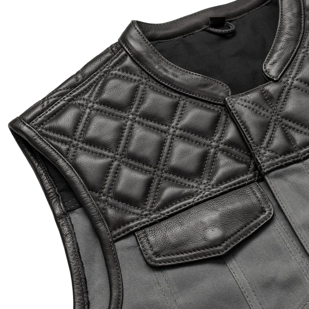 Waxed Hunt Club - Men's Motorcycle Vest (Limited Edition) Grey