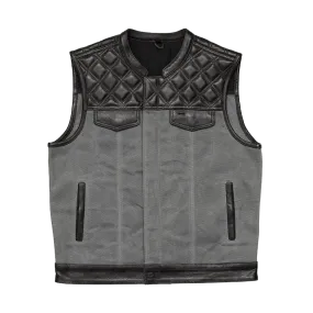 Waxed Hunt Club - Men's Motorcycle Vest (Limited Edition) Grey