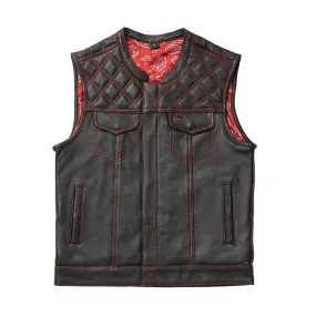 Whaler Red - Men's Club Style Leather Vest (Limited Edition)