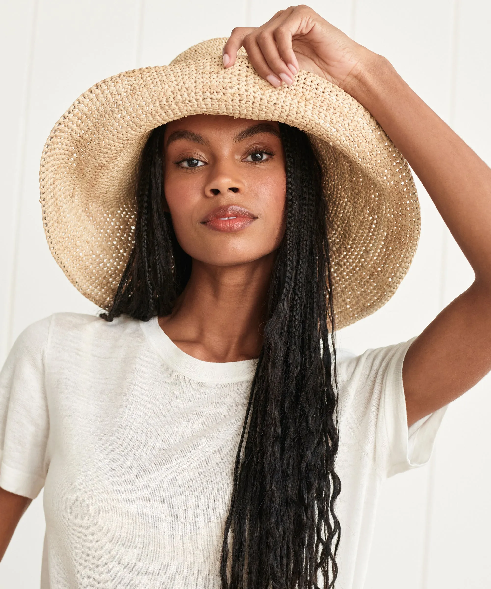 Wide Brim Raffia Hat