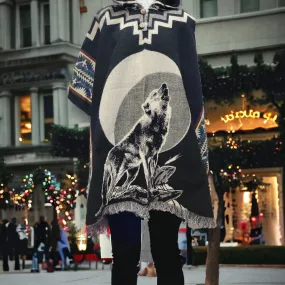 Wolf Moon - Handmade Poncho