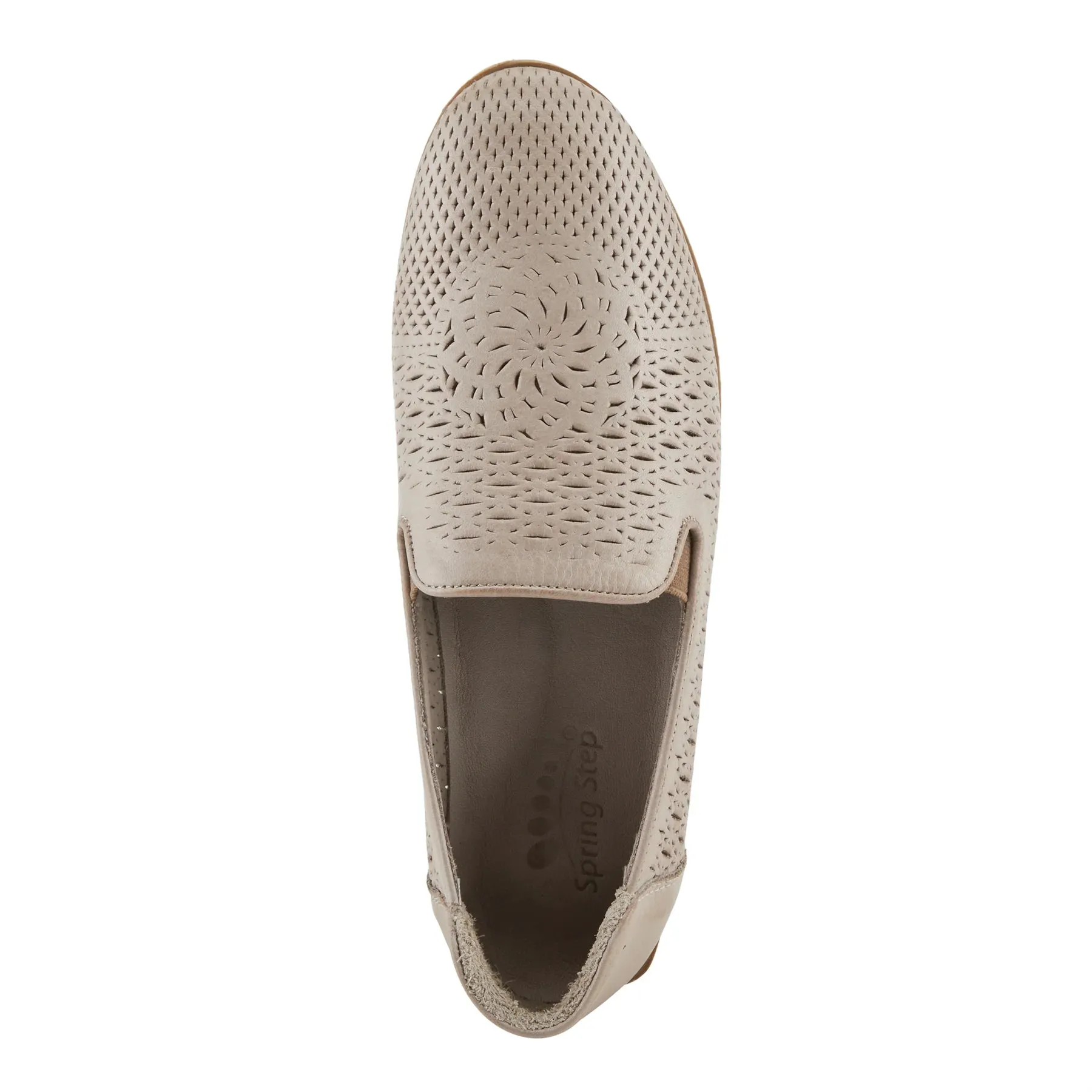 Women's Spring Step | Fazia Laser Cut Slip On Shoe | Stone