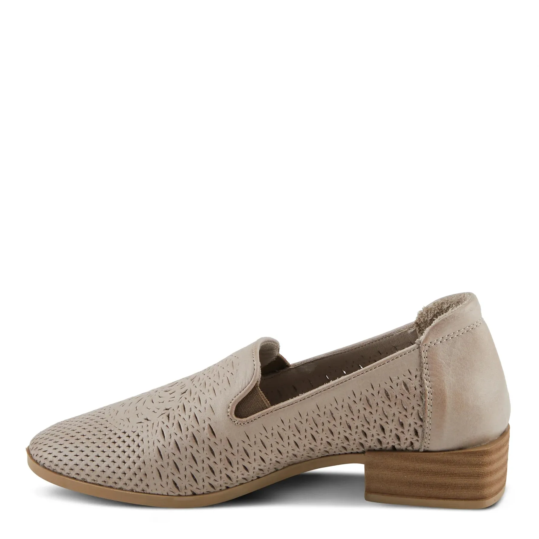 Women's Spring Step | Fazia Laser Cut Slip On Shoe | Stone