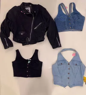 Y2K Denim Jacket & Waistcoat (f-596)