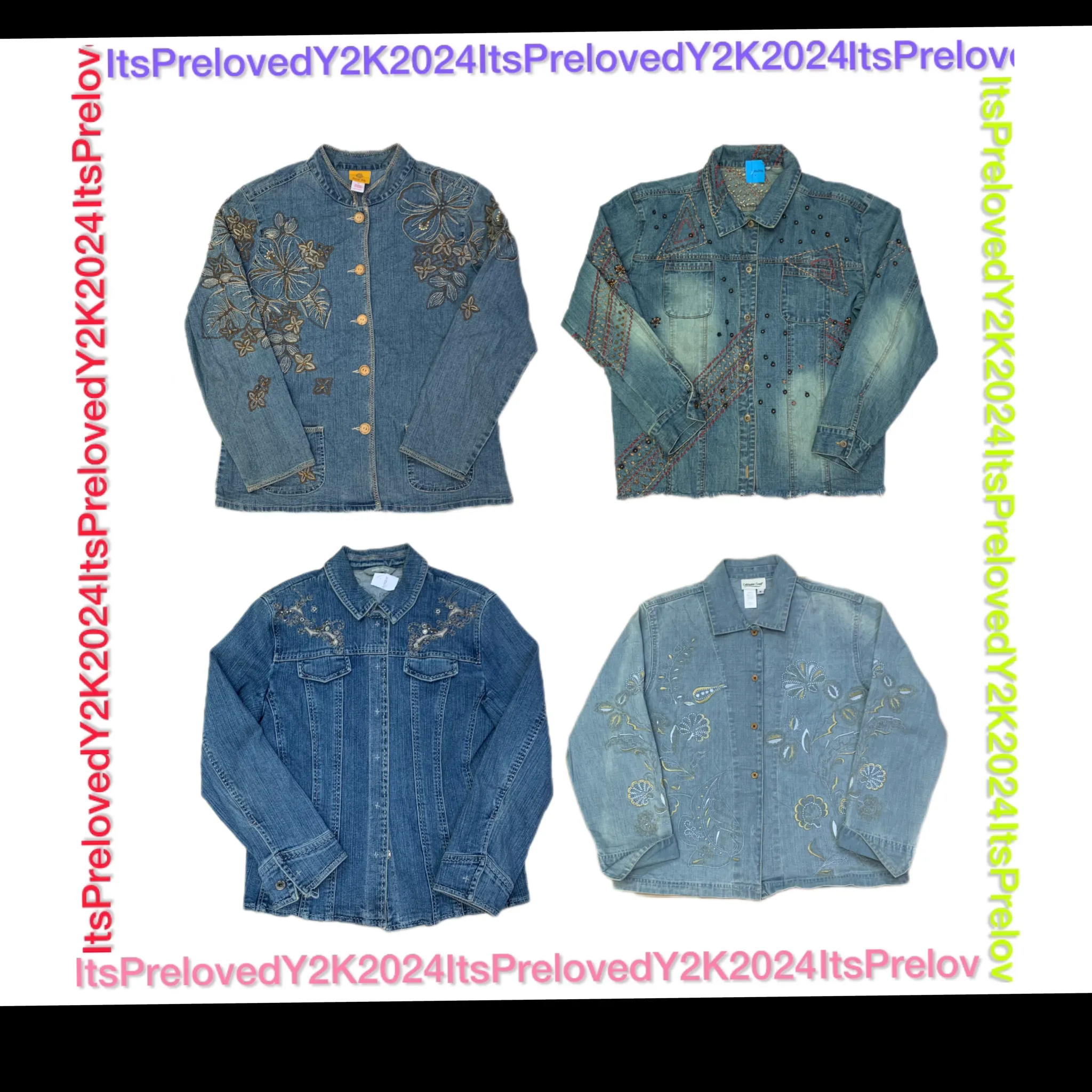 Y2k Embellished Denim Jacket(RX-542)