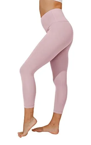 Yogalicious High Waist Ultra Soft Lightweight Capris - High Rise Yoga Pants - Rose Bud Nude Tech - XS