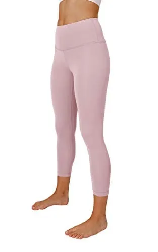 Yogalicious High Waist Ultra Soft Lightweight Capris - High Rise Yoga Pants - Rose Bud Nude Tech - XS