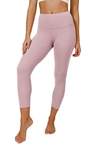 Yogalicious High Waist Ultra Soft Lightweight Capris - High Rise Yoga Pants - Rose Bud Nude Tech - XS