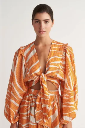 Zakar Tie Top in Orange Paxoi